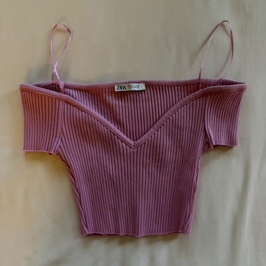 Top a costine rosa Zara