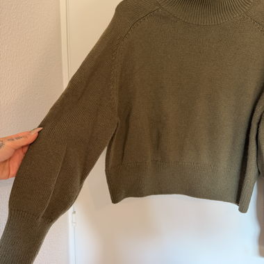 Pull col montant kaki