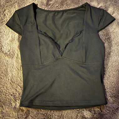 Black top with lace detail