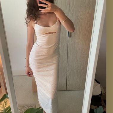 White long dress with open back