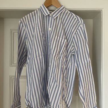 Camicia a maniche lunghe a righe blu-bianco di Our Legacy