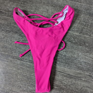Bikini string rose avec dos corset pour pole dance