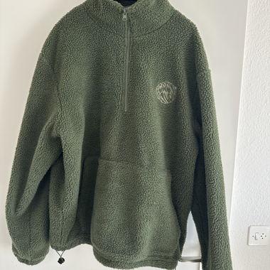 Green Fleece Half-Zip Sweater