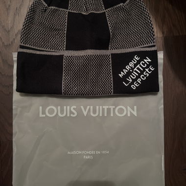 Bonnet en maille Louis Vuitton noir-gris