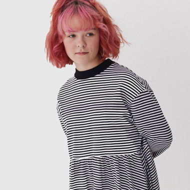 Oversized striped dress - Size S - Lazy Oaf London