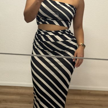 Black and white bandeau set