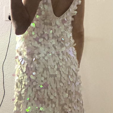 Robe à sequins zara blanche rose