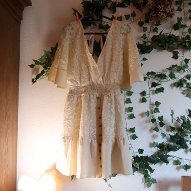 Romantisches Sommerkleid Creme 