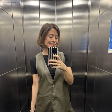 Faux Leather Green Dress