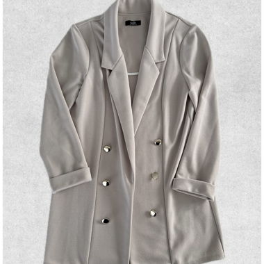 Wallis long blazer, beige/light pink