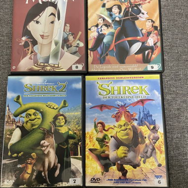 DVD Set : Mulan & Mulan 2, Shrek & Shrek 2