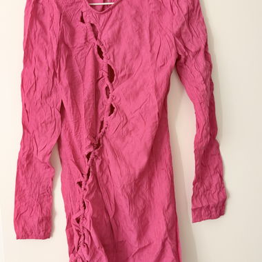 Robe longue à manches longues rose/fuchsia