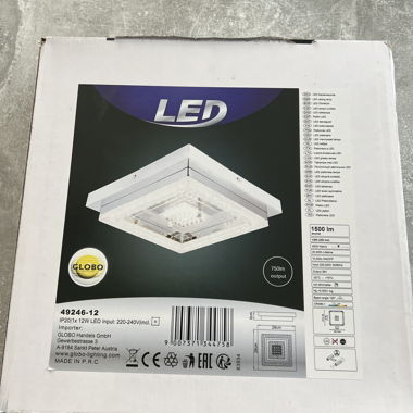 Plafoniera LED Globo, nuova, quadrata, 12W, imballo originale (OVP)!