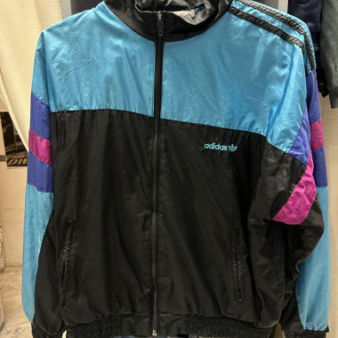 Giacca Adidas vintage blu/nero taglia XS