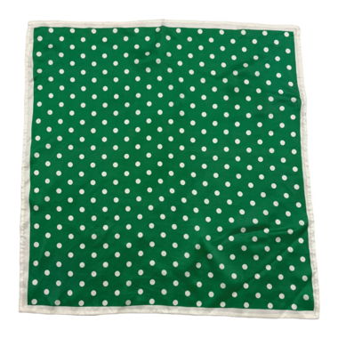 D.Sport Green Silk Scarf with Dots