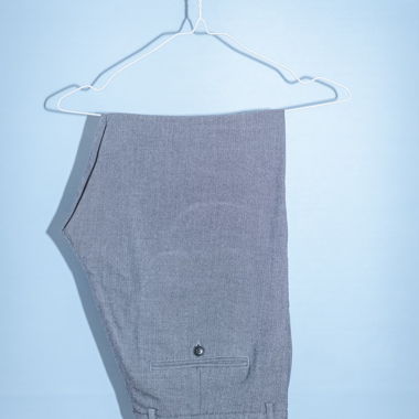 Pantaloni Slim Fit in tessuto chevron grigio, UOMO