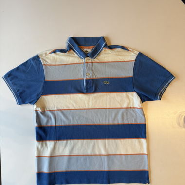 Blue Striped Lacoste Polo