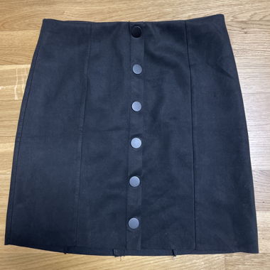 Black Skirt with Button Placket