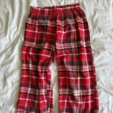 Wide leg baggy tartan pyjama bottoms 