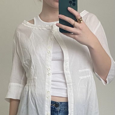 light long blouse with buttons and little bow tie