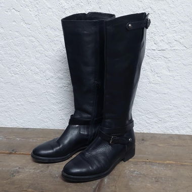 black leather boots