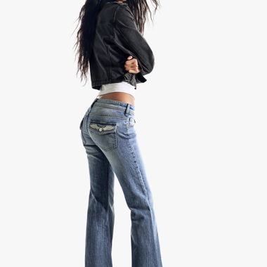 Jeans a zampa decorati