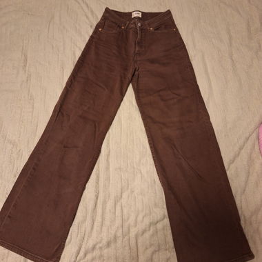Jeans à jambes larges brun