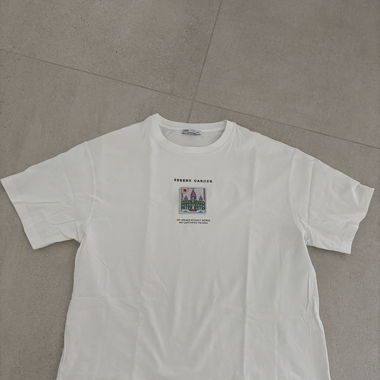 Zara weisses Grafik-T-Shirt