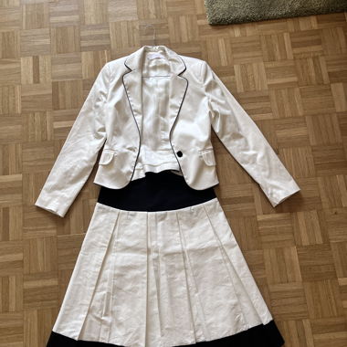Cream Blazer and Skirt Set