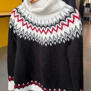 Yessica Turtleneck Sweater Norwegian Pattern