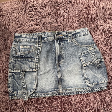 Dunkelblauer Jeans Mini Rock