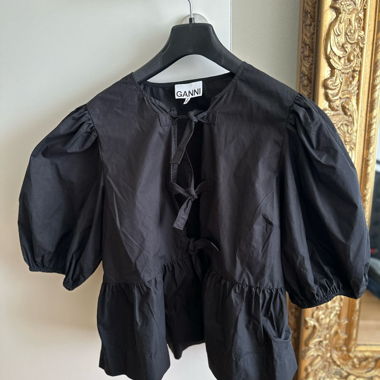 Ganni Bluse (Poplin) schwarz - 38