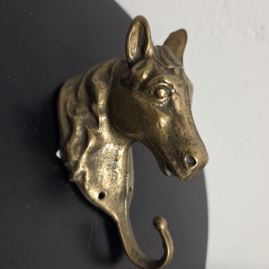 Gancio appendiabiti in ottone a forma di testa di cavallo