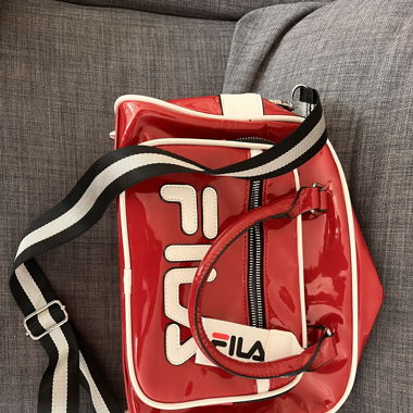 Red vinyl bag fila