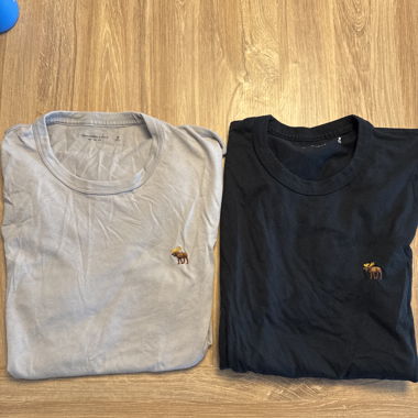 2 Abercrombie & Fitch T-Shirts grau & schwarz