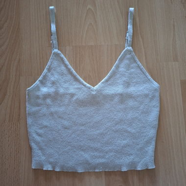 Silbernes Strick-Crop-Top