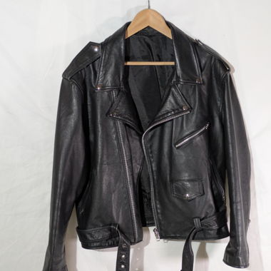 Black vintage XL biker jacket