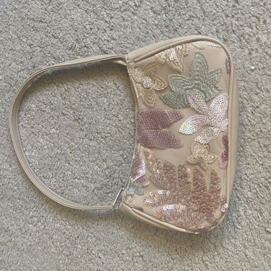 Borsa beige con paillettes