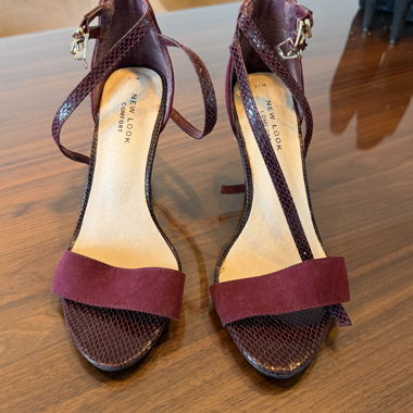 Sandali con tacco New Look bordeaux