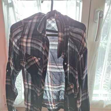 Karrierte Bluse rosa-blau
