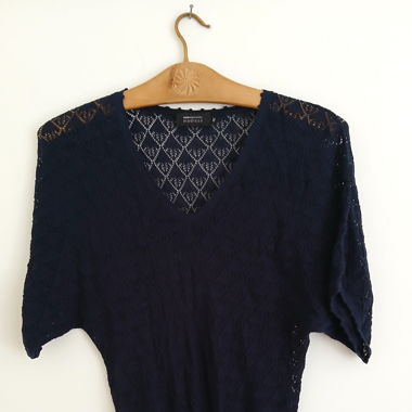 Crochet Shirt Dark Blue MODISSA Size M