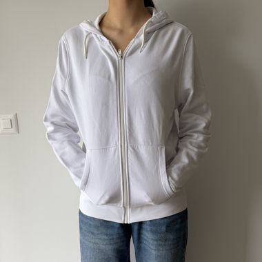White zip hoodie
