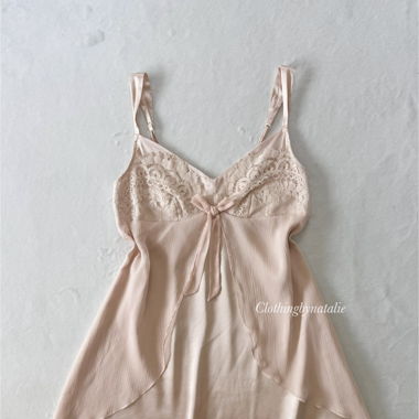 Coquette Nude Satin Babydoll (S/M)