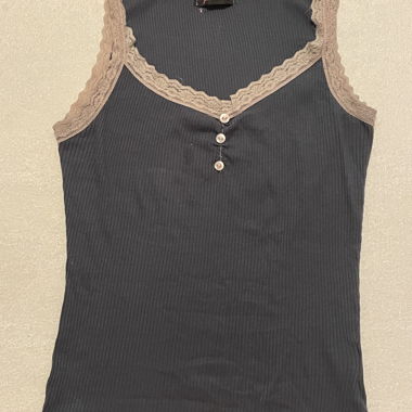 Dark Blue Lace Tank Top