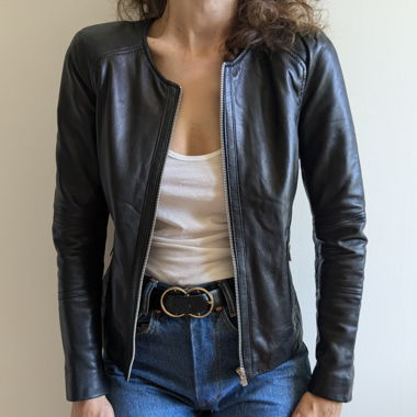 Jacke aus Leder von Mango Gr.XS