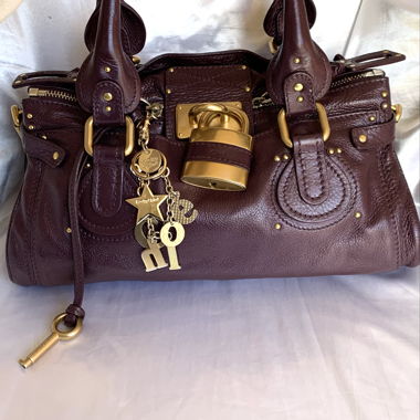 Sac à main en cuir bordeaux Chloé