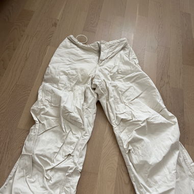 Beige parachute pants 