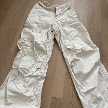 Beige parachute pants 
