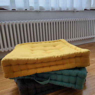 Cuscino da terra quadrato in cotone 50x50x10