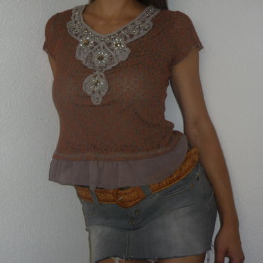 Double-layer Embroidered Women’s Blouse